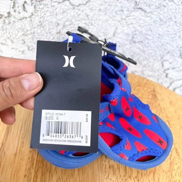 Hurley Toddler Blue Red Kona Surfboard Water Shoes - Picture 5 of 7